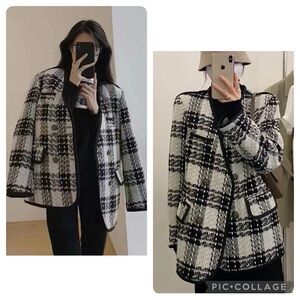 Blogger Fave Tweed Like Knit Super Soft Button Up Jacket Cardigan